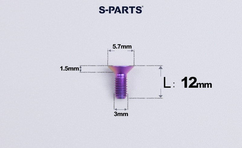SPARTS Series M3 L6-30 Countersunk Titanium Bolt for motocycle