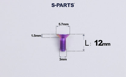 SPARTS Series M3 L6-30 Countersunk Titanium Bolt for motocycle