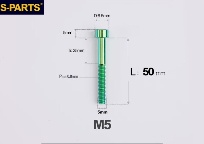 SPARTS M5 Titanium Socket Head Cap Bolts