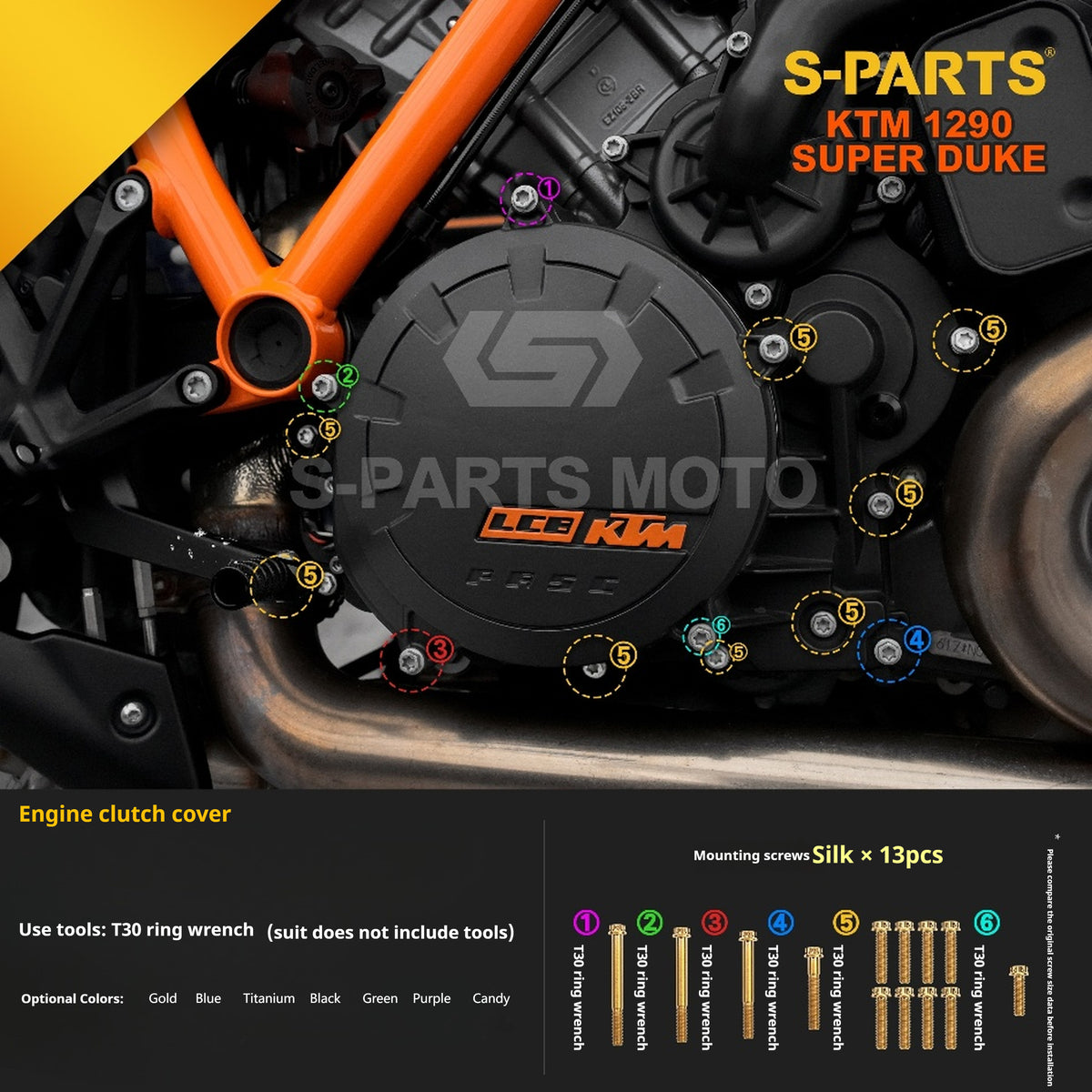 SPARTS Titanium Alloy Fasteners Compatible with KTM Super Duke 1290