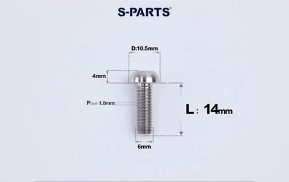 SPARTS M6×8–35mm Titanium Button Head Bolts for Bicycle Brake Calipers