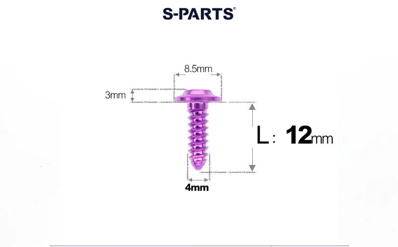 SPARTS M4 D8.5 Titanium Truss Head Self-Tapping Screws for Motorcycles