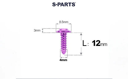 SPARTS M4 D8.5 Titanium Truss Head Self-Tapping Screws for Motorcycles