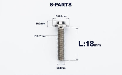 SPARTS M4✖️6–30mm D8.5 Titanium Torx Flanged Button Head Bolts
