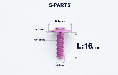 SPARTS A3 M5×L12-20  D14 Titanium Button Head Bolts for Motorcycle Upgrades