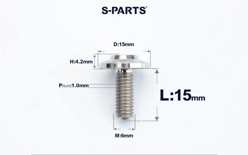 SPARTS M6×8–45mm D15 Titanium Button Head Bolts for Motorcycles