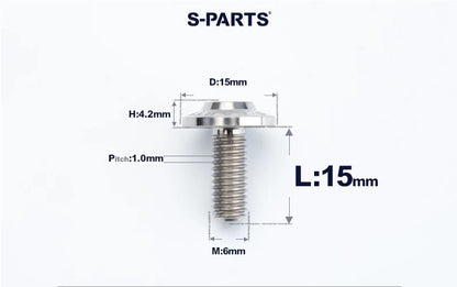SPARTS M6×8–45mm D15 Titanium Button Head Bolts for Motorcycles