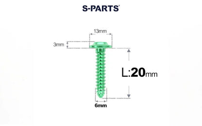 SPARTS M6 Titanium Flanged Button Head Self-Tapping Bolt D13