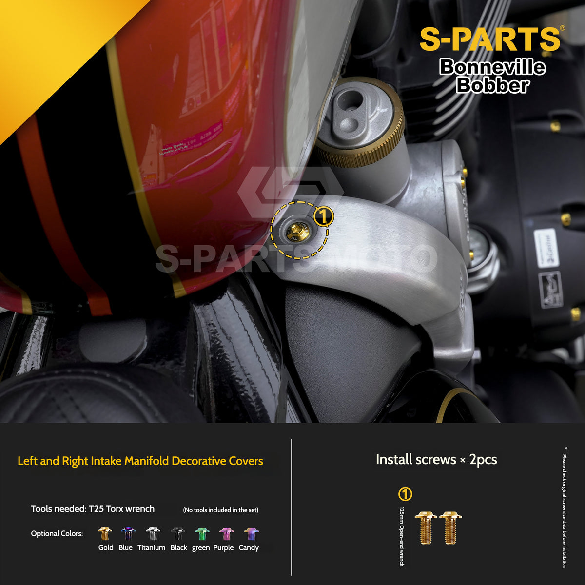 SPARTS Titanium Set Screws for Triumph Bonneville Bobber Motorcycle