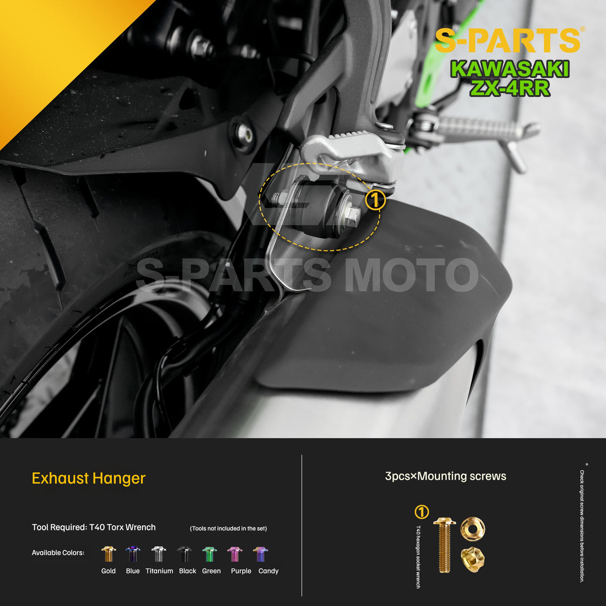 SPARTS TC4 Titanium Bolt Kit for Kawasaki ZX-4RR | Motorcycle Titanium Bolt Upgrade