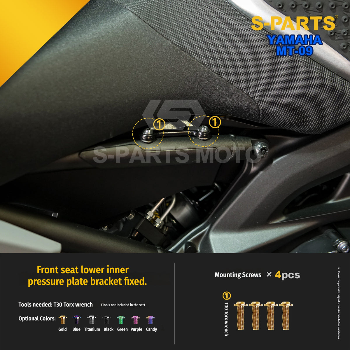 SPARTS Titanium Bolt Kit | TC4 Grade for  Yamaha MT-09 Motorcycle Fasteners