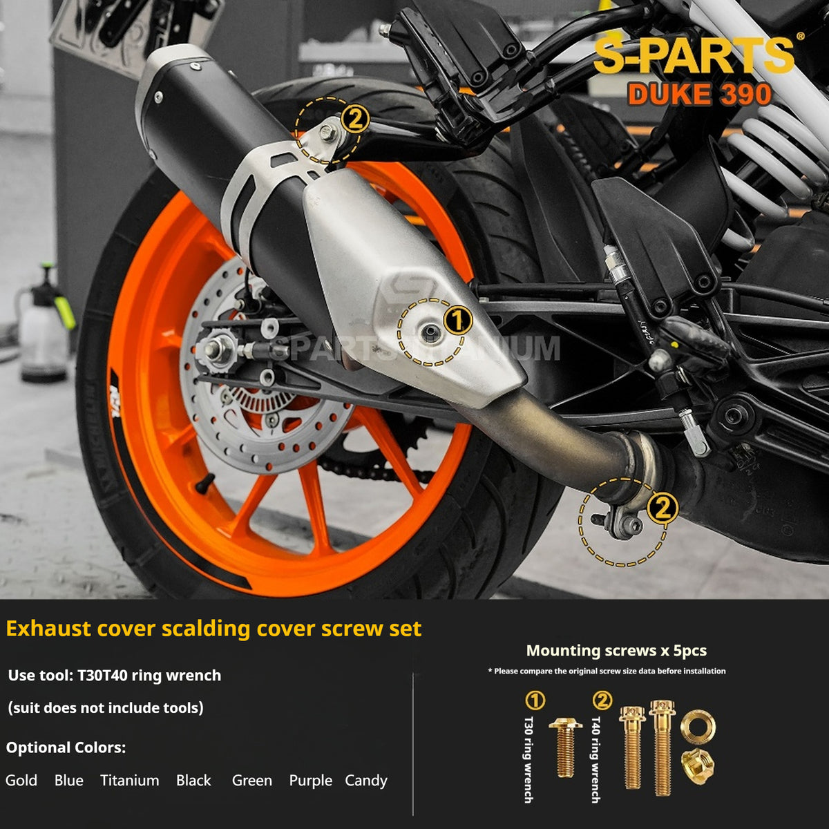 SPARTS KTM Duke 390 Full Bike Titanium Bolt Kit | Premium TC4 Motorcycle Fasteners