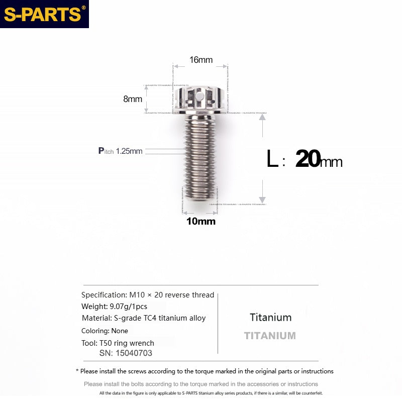 SPARTS Titanium MirrorMotorcycle Rearview Mirror Bolts· M8/M10