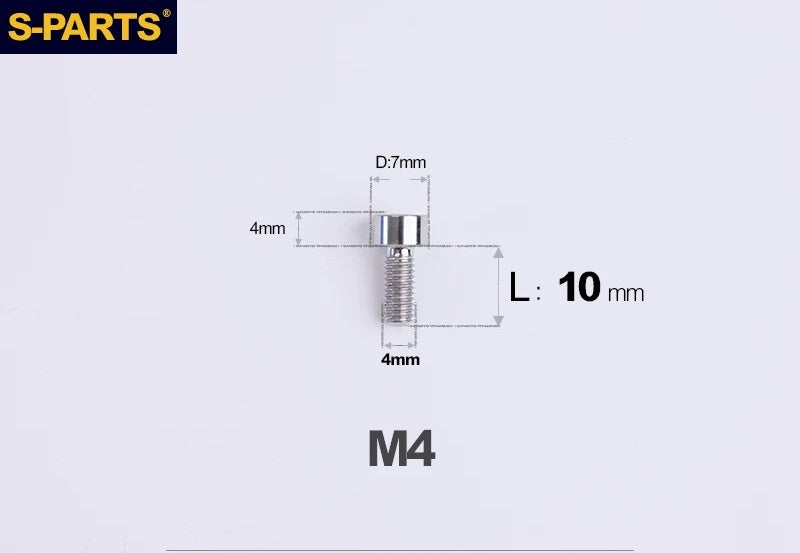 SPARTS Titanium Socket Head Bolts M4x6–25mm for Motorcycles