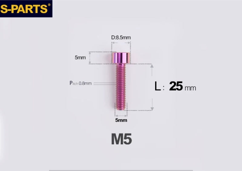 SPARTS M5 Titanium Socket Head Cap Bolts