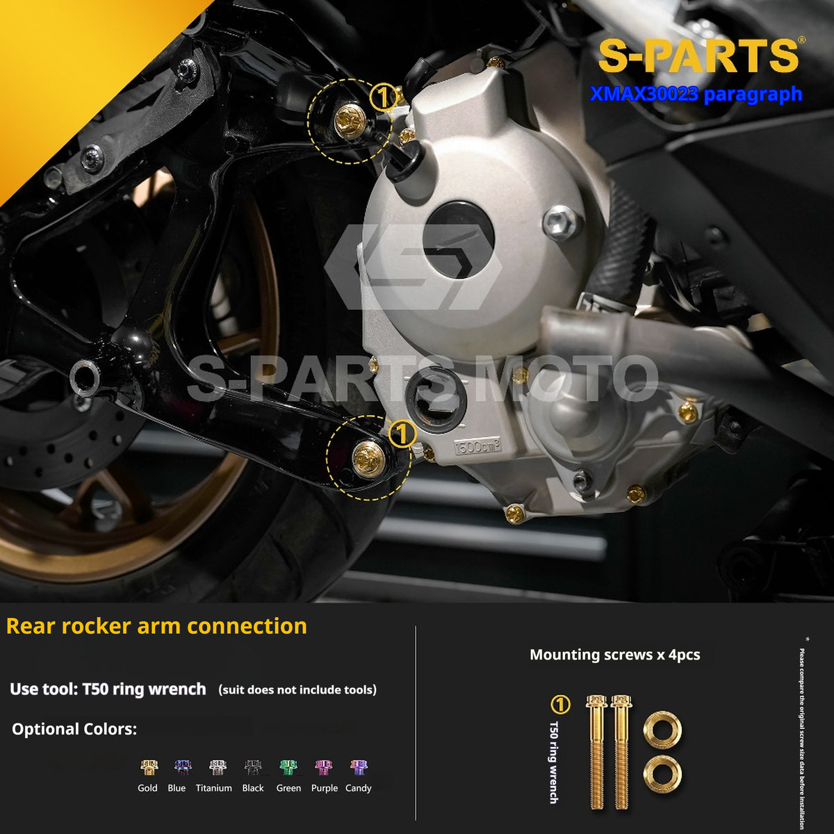 SPARTS Titanium Bolt Set for 2023 XMAX300 | Yamaha Motorcycle Titanium Bolt Upgrade