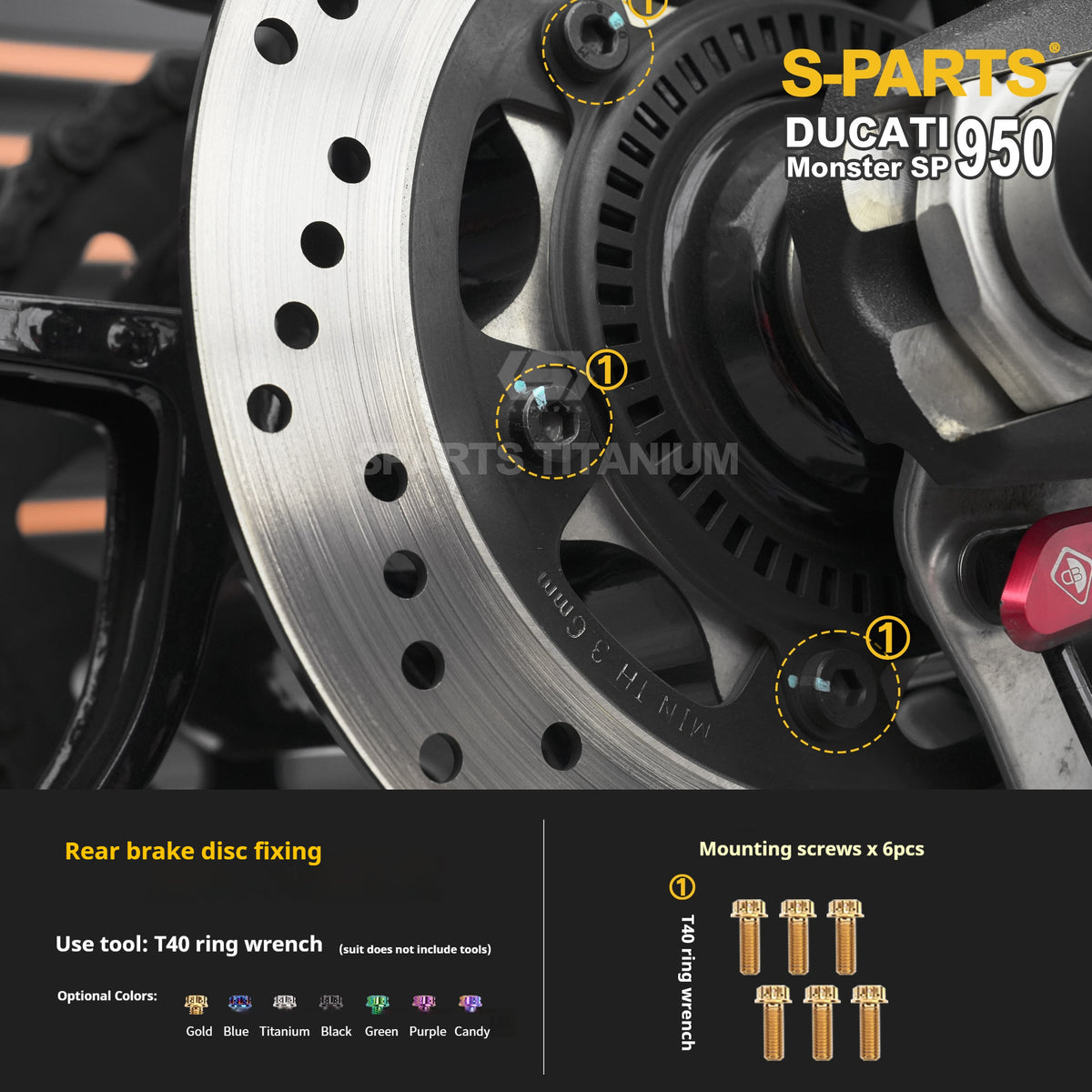 SPARTS Titanium Bolt Kit for Ducati New Monster SP 950 – CNC Titanium Upgrade Kit