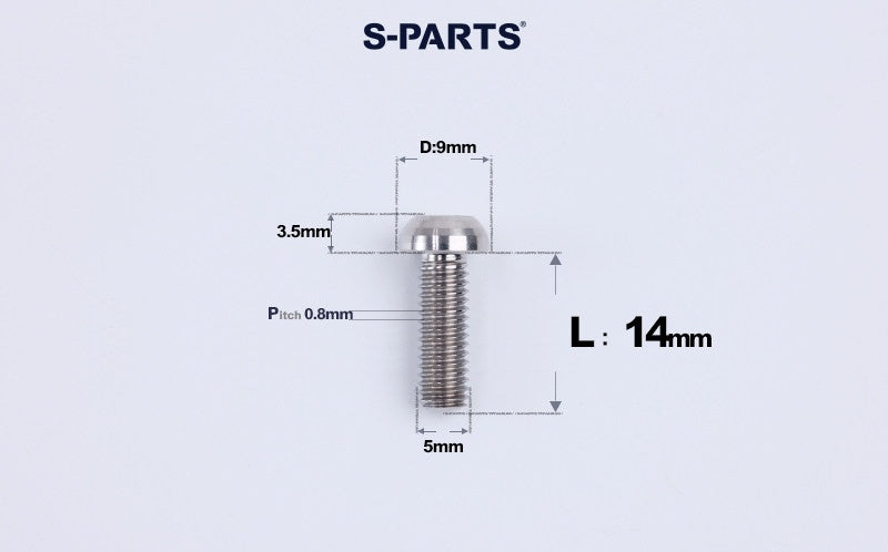 SPARTS A2 M5 Titanium Button Head Bolts for Bicycle Brake Caliper Upgrades Ultra-Light Fasteners