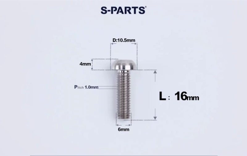 SPARTS M6×8–35mm Titanium Button Head Bolts for Bicycle Brake Calipers