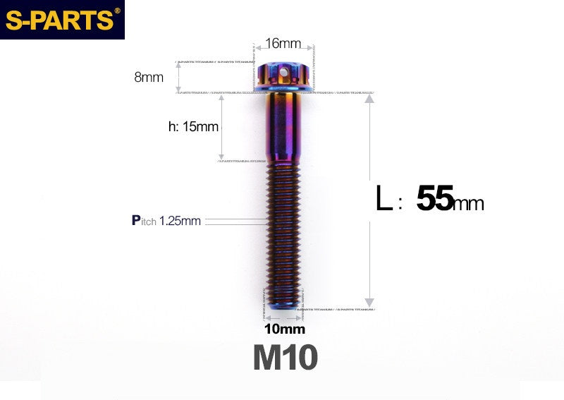 SPARTS M10 L12-120mm P1.25 A3 Series Standard Head Titanium Bolt |  Motorcycle  Upgrade