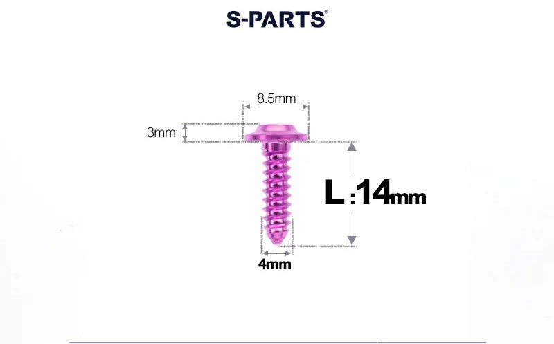SPARTS M4 D8.5 Titanium Truss Head Self-Tapping Screws for Motorcycles