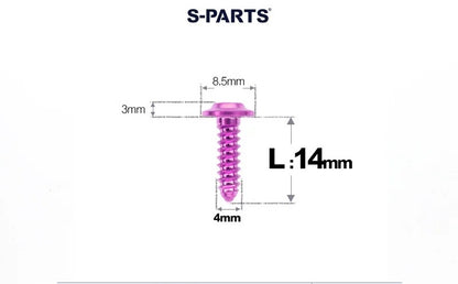 SPARTS M4 D8.5 Titanium Truss Head Self-Tapping Screws for Motorcycles