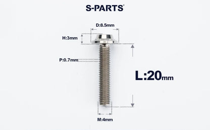 SPARTS M4✖️6–30mm D8.5 Titanium Torx Flanged Button Head Bolts