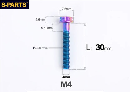 SPARTS M4 ×6 –50mm Titanium Torx Flange Head Bolts