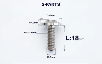 SPARTS M6×8–45mm D15 Titanium Button Head Bolts for Motorcycles
