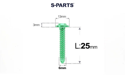 SPARTS M6 Titanium Flanged Button Head Self-Tapping Bolt D13