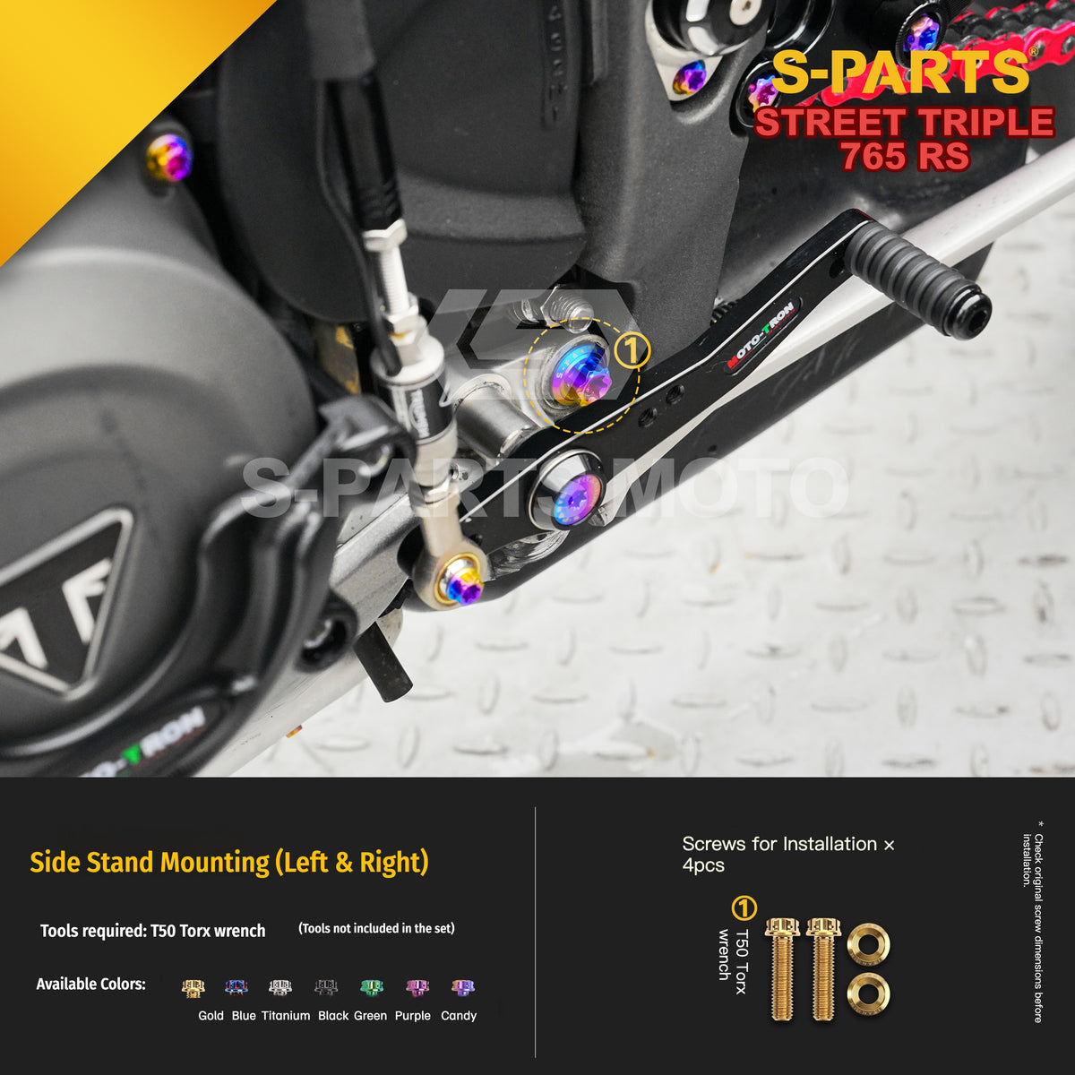 SPARTS Titanium Bolts for Triumph Street Triple 765 RS – Body & Controls Upgrade Fasteners