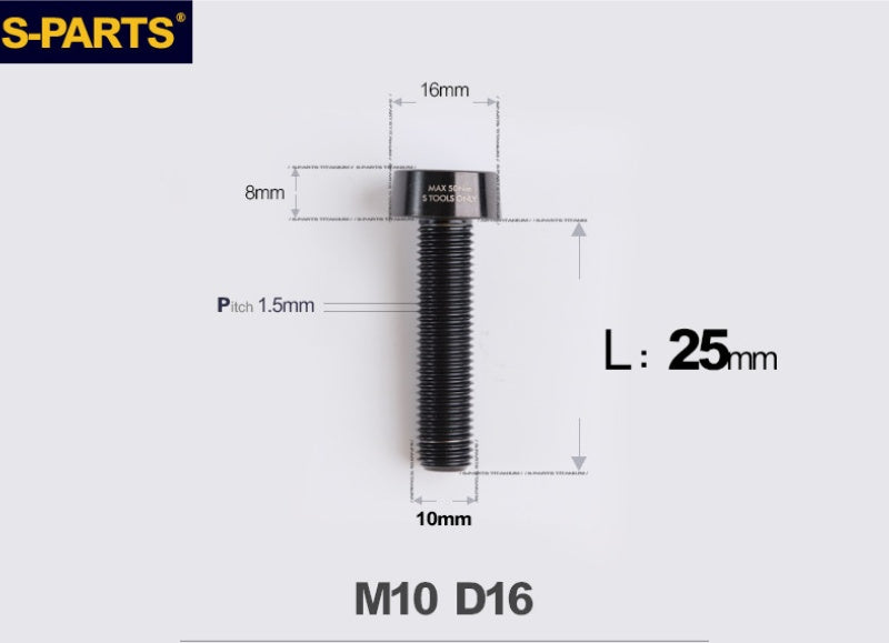 SPARTS Titanium Anti-Theft Fasteners M10×L20-80 D16 P1.5 – Brake Caliper Locking Screw for Motorcycle
