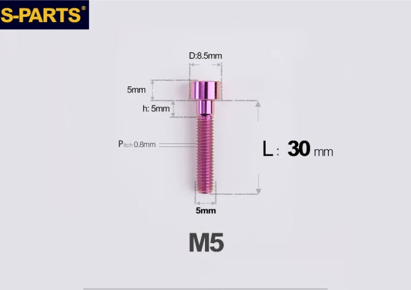 SPARTS M5 Titanium Socket Head Cap Bolts