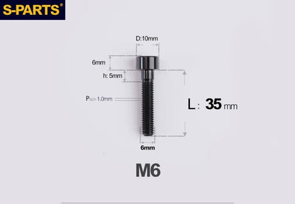 SPARTS M6×30–70mm Titanium Socket Head Cap Screws for Motorcycles