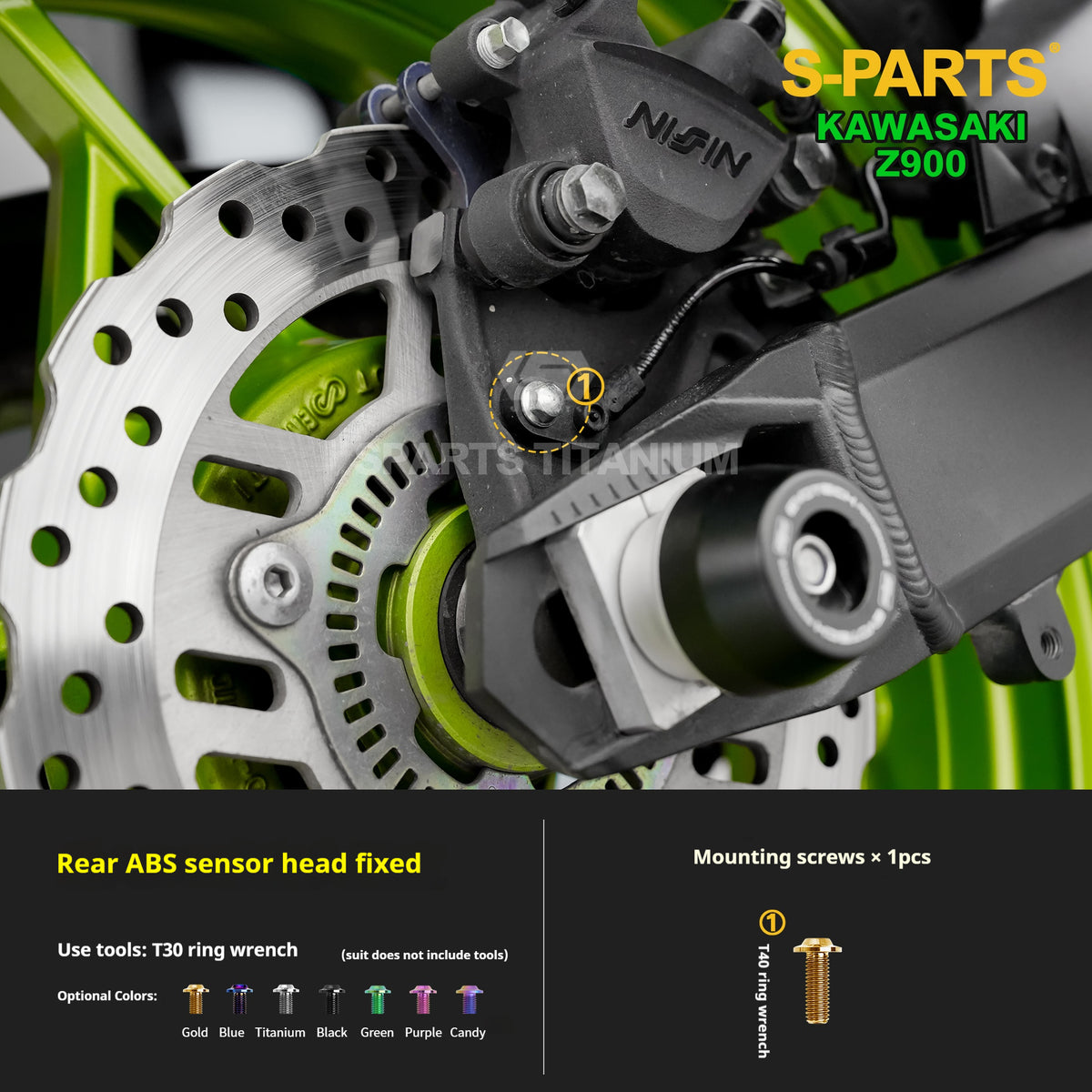 SPARTS TC4 Titanium Bolt Kit for Kawasaki Z900 2021 | Motorcycle Titanium Bolt Upgrade