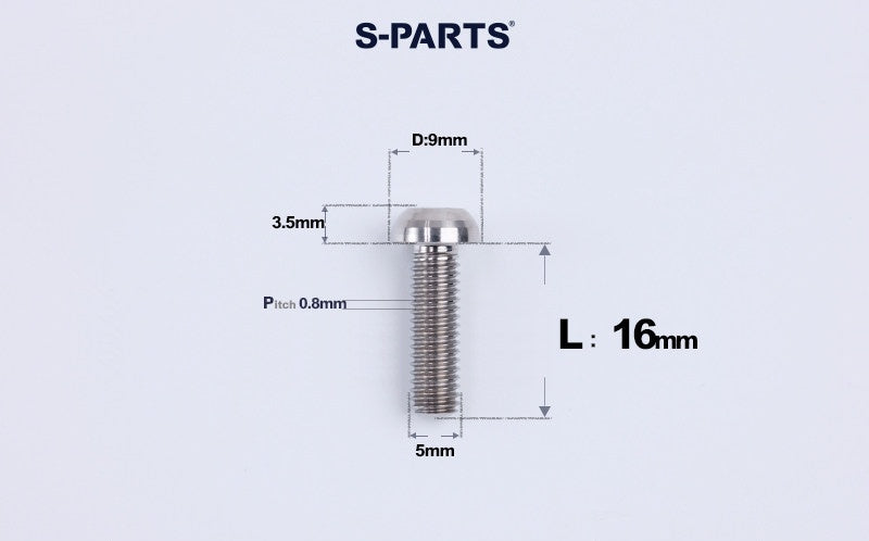 SPARTS A2 M5 Titanium Button Head Bolts for Bicycle Brake Caliper Upgrades Ultra-Light Fasteners