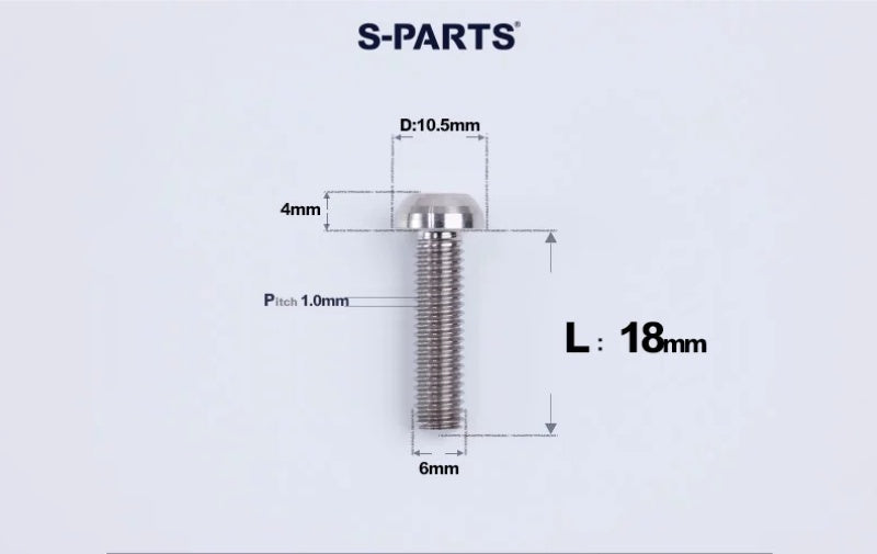 SPARTS M6×8–35mm Titanium Button Head Bolts for Bicycle Brake Calipers