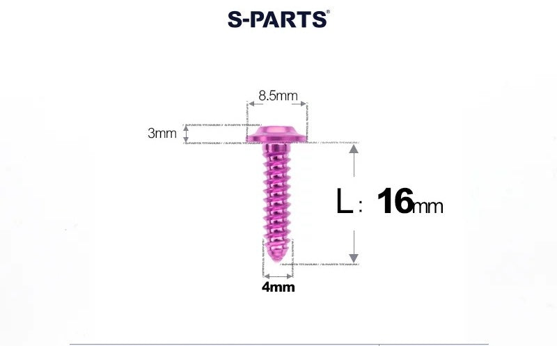 SPARTS M4 D8.5 Titanium Truss Head Self-Tapping Screws for Motorcycles