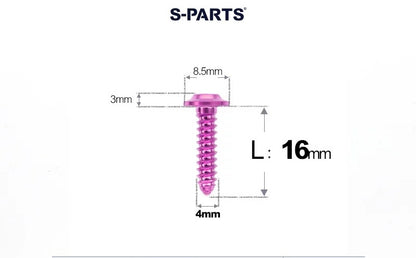 SPARTS M4 D8.5 Titanium Truss Head Self-Tapping Screws for Motorcycles