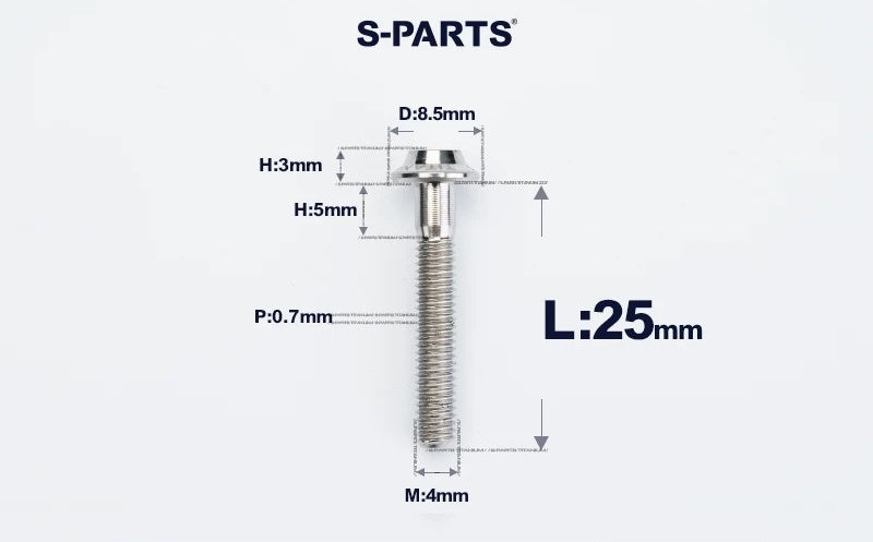 SPARTS M4✖️6–30mm D8.5 Titanium Torx Flanged Button Head Bolts
