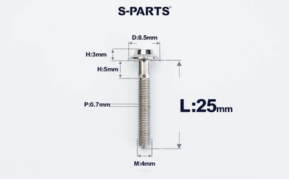 SPARTS M4✖️6–30mm D8.5 Titanium Torx Flanged Button Head Bolts
