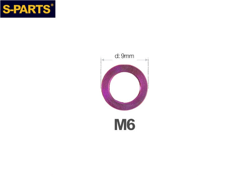 S-PARTS M3 / M4 / M5 / M6 / M8 / M10 / M12 TC4 Titanium Flat Washers forMotorcycles & Bicycles