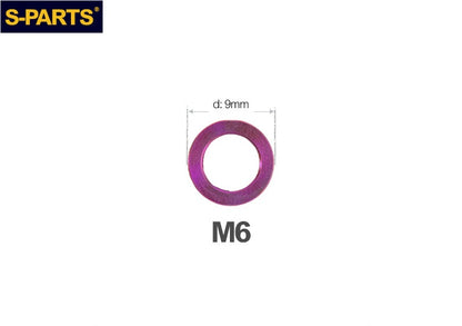 S-PARTS M3 / M4 / M5 / M6 / M8 / M10 / M12 TC4 Titanium Flat Washers forMotorcycles & Bicycles