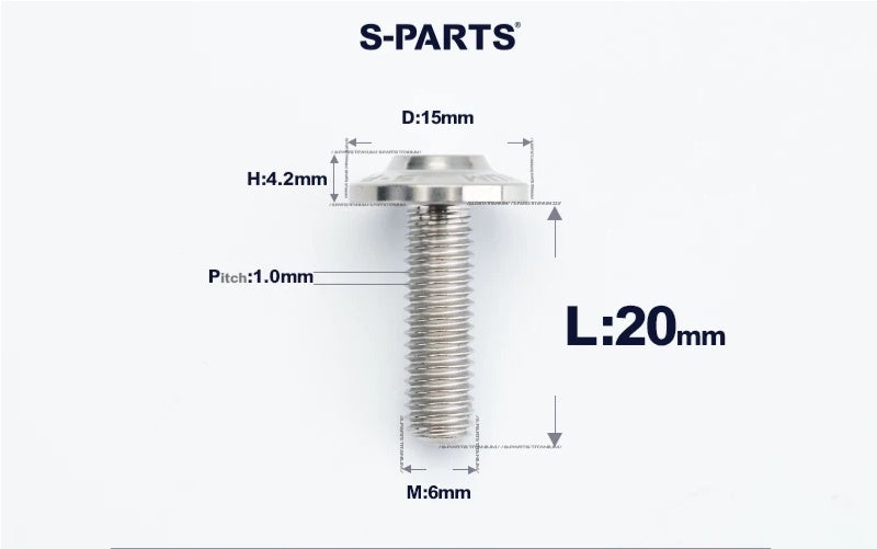 SPARTS M6×8–45mm D15 Titanium Button Head Bolts for Motorcycles
