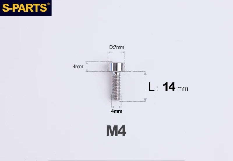 SPARTS Titanium Socket Head Bolts M4x6–25mm for Motorcycles