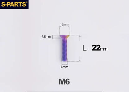 SPARTS M6×10–65mm Titanium Torx Countersunk Bolts for Motorcycle Frames