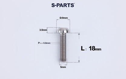 SPARTS A2 M5 Titanium Button Head Bolts for Bicycle Brake Caliper Upgrades Ultra-Light Fasteners