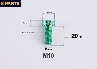 SPARTS M10 L12-120mm P1.25 A3 Series Standard Head Titanium Bolt |  Motorcycle  Upgrade