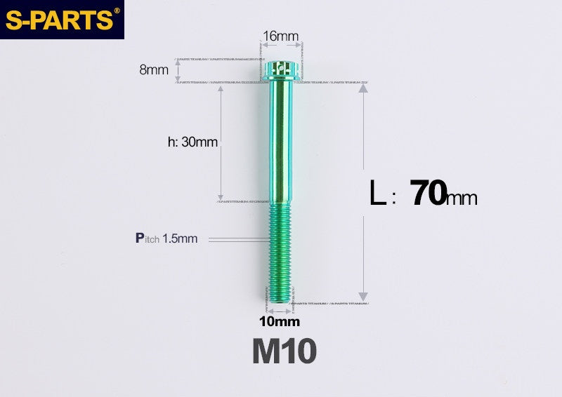 SPARTS M10 P1.5 L15-120 A3 Series Titanium Bolt – Standard Head