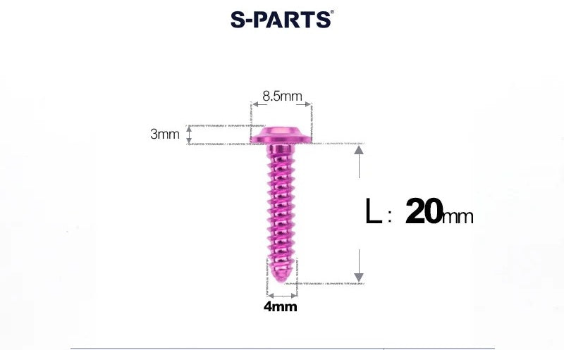 SPARTS M4 D8.5 Titanium Truss Head Self-Tapping Screws for Motorcycles